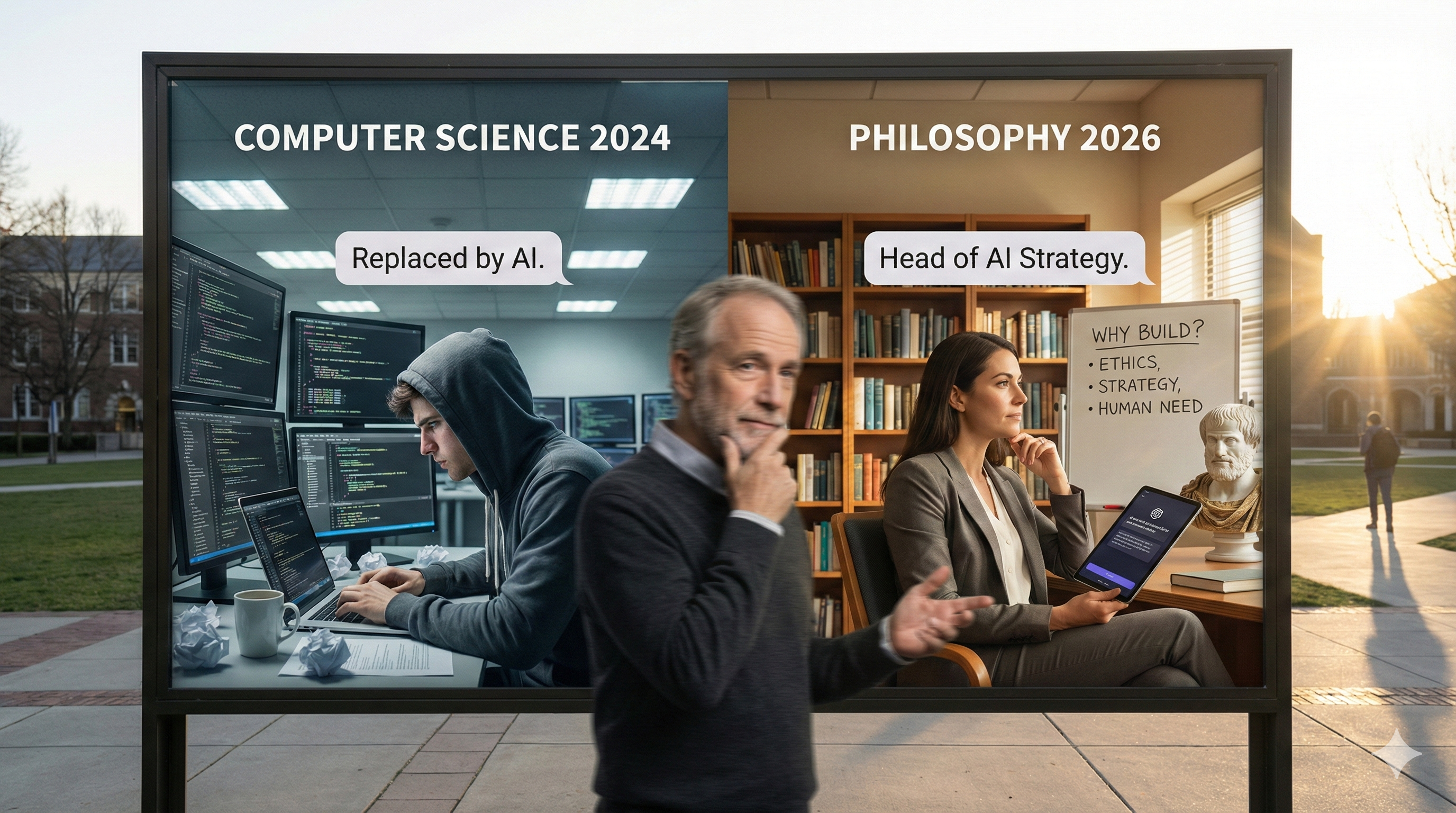 The Great Diploma Flip: Why AI Is Making Your CS Degree Worth Less and Your Philosophy Degree Worth More